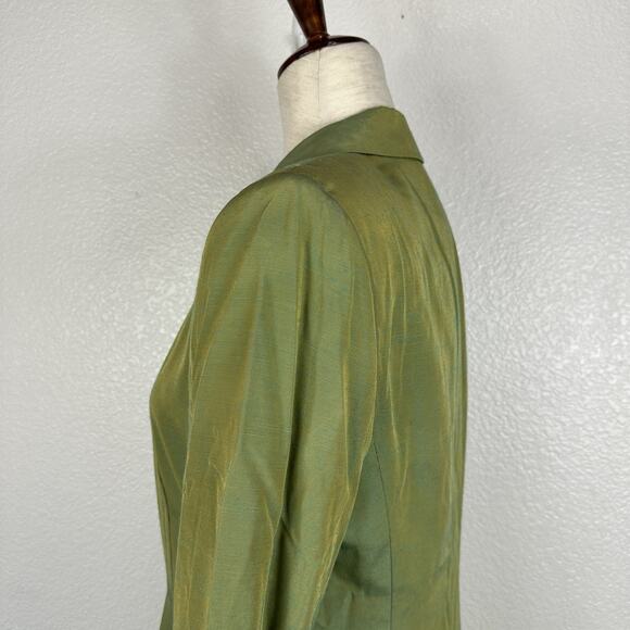 Vintage Diane Von Furstenberg Blazer Women Size 8 Iridescent Green Party 90s - Picture 7 of 12